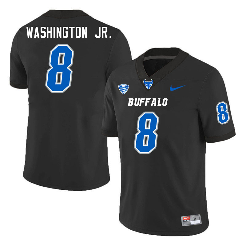 Buffalo Bulls #8 Mike Washington Jr. College Football Jerseys Stitched Sale-Black